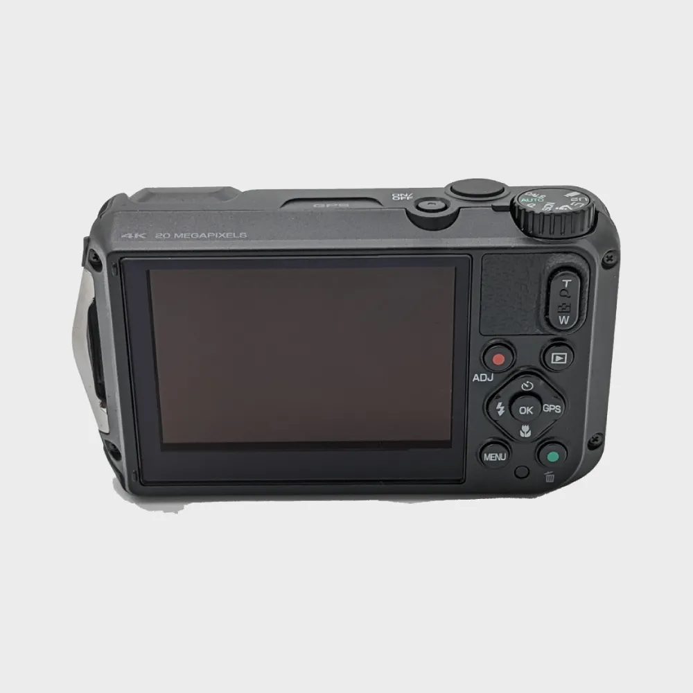 Rückseite der ARMADEX Ex-M OZC explosionsgeschützten Kamera mit 3-Zoll LCD-Display und Modus-Wahlrad